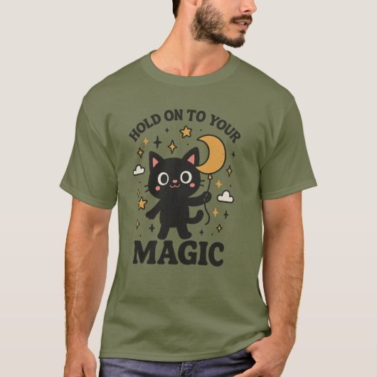 ムーンライト魔法猫 Tシャツ (正面)