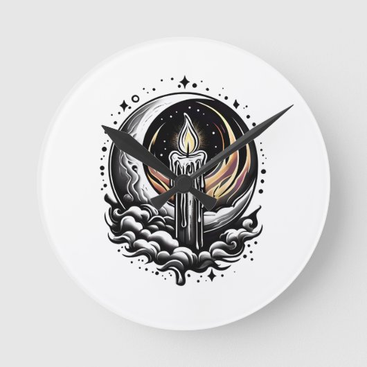 ムーンライト魔法 ラウンド壁時計 (正面)