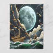 ムーンライト魚釣りアンダーザクリフ ポストカード (正面)