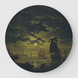 ムーンライト・オーバー・パレルモ　ハイパイ・ファインアート ラージ壁時計