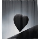 ムーンライト ハート シェイプ ナイト スカイ シャワーカーテン (正面)