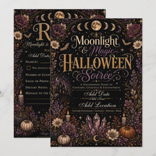 ムーンライト&マジック ハロウィン・ソワレ招待状 サンキューカード (正面/裏面)