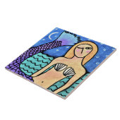ムーンライト·マーメイド·抽象芸術·デ絵画ジタルズ タイル (側面)