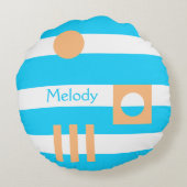 ムーンライパーソナライズされたンシアンピーチベビーで ラウンドクッション (裏面)