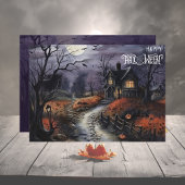 ムーンライ幽霊のよく出るトハウスハッピーハローウィン シーズンカード