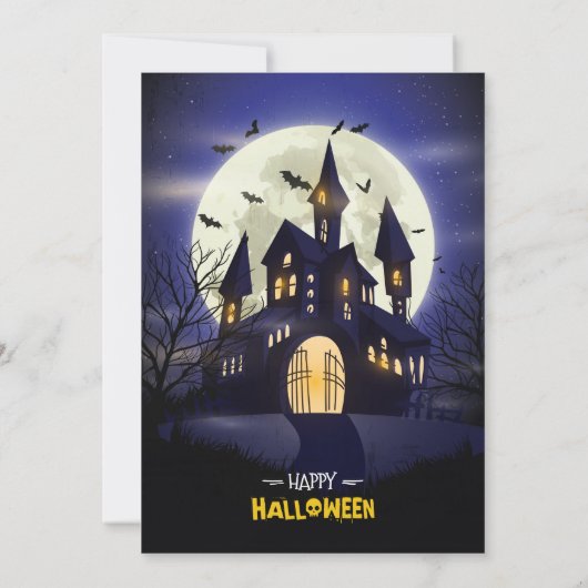 ムーンライ幽霊のよく出るトハウス不気味ハローウィンパーティ 招待状 (裏面)
