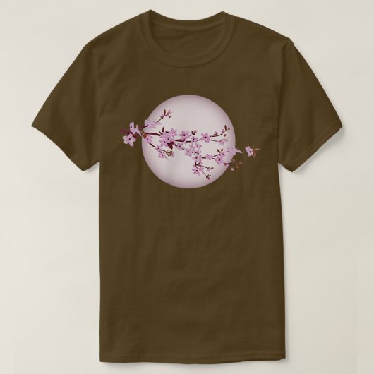 ムーンライ日本のン桜さくらんぼブロッサム Tシャツ (デザイン正面)