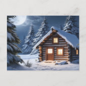 ムーンライ素朴ンコージーウィンターキャビン ポストカード (正面)