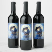 ムーンライ結婚ズシアルラブナイトスキーテーマ ワインラベル (ボトル)