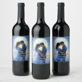 ムーンライ結婚ズシアルラブナイトスキーテーマ ワインラベル (ボトル)