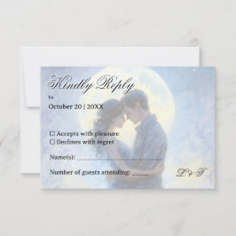 ムーンライ結婚ズシアルラブナイトスキーテーマ 出欠カード