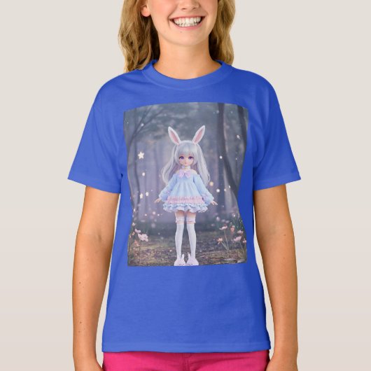 ムーンラビットかわいい人形 Tシャツ (正面)