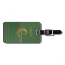 ムーンラビットオングリーンラゲッジタグ