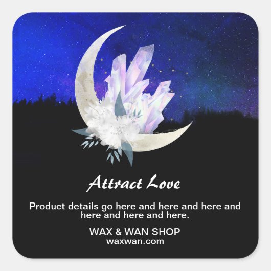 *~*ムーンランドスケープフローラAP24意図クリスタル スクエアシール (正面)