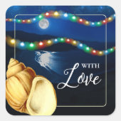 ムーンリエレガントットビーチ結婚式 スクエアシール (正面)