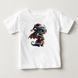 ムーンリットクッキーバンディット - グレイクリスマスドラゴン ベビーTシャツ