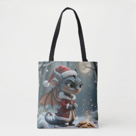 ムーンリットクッキーバンディット - グレークリスマスドラゴン トートバッグ