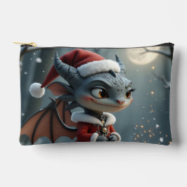 ムーンリットクッキーバンディット - 灰色のクリスマスドラゴン アクセサリーポーチ