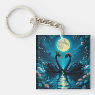 🦢ムーンリットスワンエレガンスナイトチャーム🦢 キーホルダー