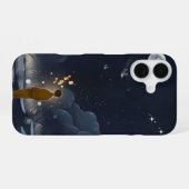ムーンリットドリーム - iPhone 16 カバー | 夜空のイラスト (裏面横)