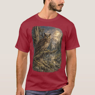 ムーンリット・センチネル - ビンテージ アメリカワシミミズク Tシャツ