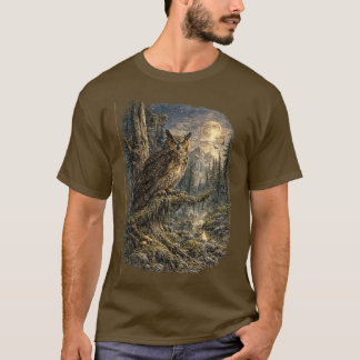 ムーンリット・センチネル - ビンテージ アメリカワシミミズク Tシャツ