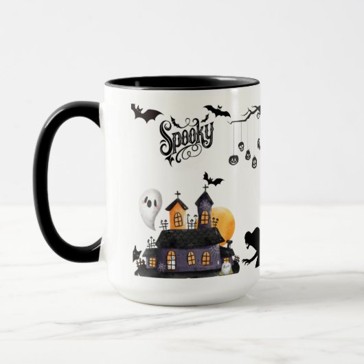 ムーンリット ミスチーフ 黒と白 マグカップ (左)