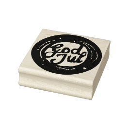 ムーンリノプリントのノルウェー語で「メリークリスマス」 ラバースタンプ