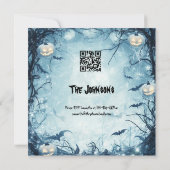 ムーンリ幽霊のよく出るットハローウィンパーティ – カボチャ&こうもり 招待状 (裏面)