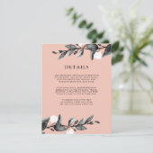 ムーンレイトブルーム | ウェディングゲスト詳細 ピンク 招待状 (スタンド正面)