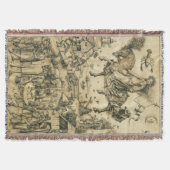 ムーンレディアンティーク白黒星占いスケッチ スローブランケット (正面)