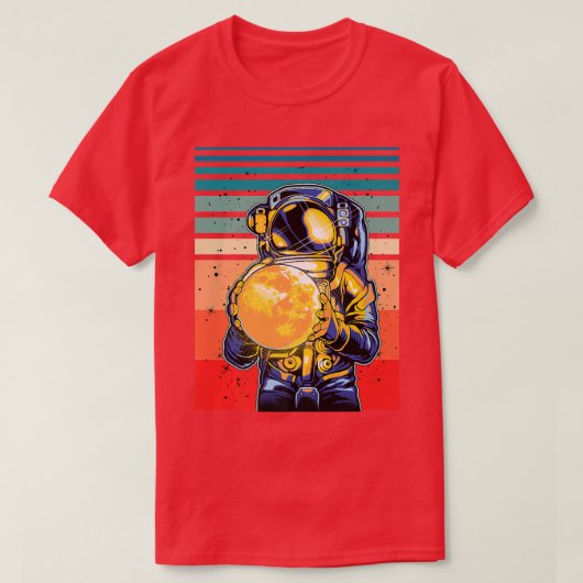 ムーンレトロ宇宙飛行士 Tシャツ (デザイン正面)