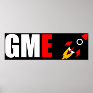 ムーンロケット絵文字へのGMEゲームストップ ポスター
