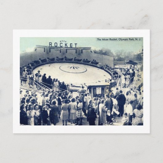 ムーンロケット、オリンピックパーク、イルヴィントン、NJヴィンテージ ポストカード (正面)