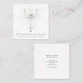 ムーンロータスフラワークリスタルエネルギー癒し事業 スクエア名刺 (正面/裏面)