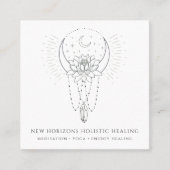 ムーンロータスフラワークリスタルエネルギー癒し事業 スクエア名刺 (正面)