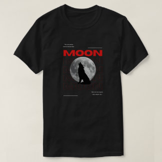 ムーンワウルフ グラフィック ブラック アエステティック Tシャツ