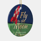 ムーンヴィンテージ旅行のポスターに私を飛ばす セラミックオーナメント (右)