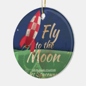 ムーンヴィンテージ旅行のポスターに私を飛ばす セラミックオーナメント (左)