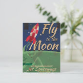 ムーンヴィンテージ旅行のポスターに私を飛ばす ポストカード (スタンド正面)