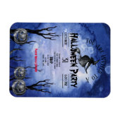 ムーン不気味ウィッチカボンプキンス墓地ブラック マグネット (横)