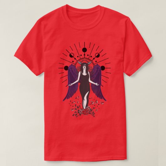 ムーン女神オカルトウィッチ異教のウィッカ信者魔術 Tシャツ (デザイン正面)