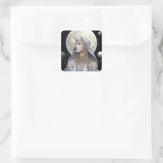 ムーン女神クイーンファンタジーアート スクエアシール (バッグ)