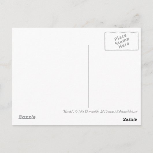 ムーン女神パステル絵画のファンタジーアート ポストカード (裏面)