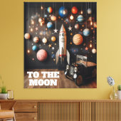 ムーン宇宙キッズルームデコルへ キャンバスプリント (インサイチュ (リビング))