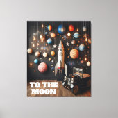 ムーン宇宙キッズルームデコルへ キャンバスプリント (正面)