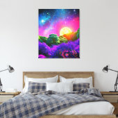 ムーン宇宙ナイト抽象芸術自然 キャンバスプリント (インサイチュ (寝室))