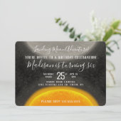 ムーン宇宙銀河系誕生日ハンドドロー招待状 招待状 (スタンド正面)