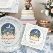 ムーン新しいチャプターがブックバタフライブルーフローラ スタンダードカクテルナプキン