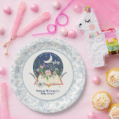 ムーン新しいチャプターがブックバタフライブルーフローラ ペーパープレート (パーティー)